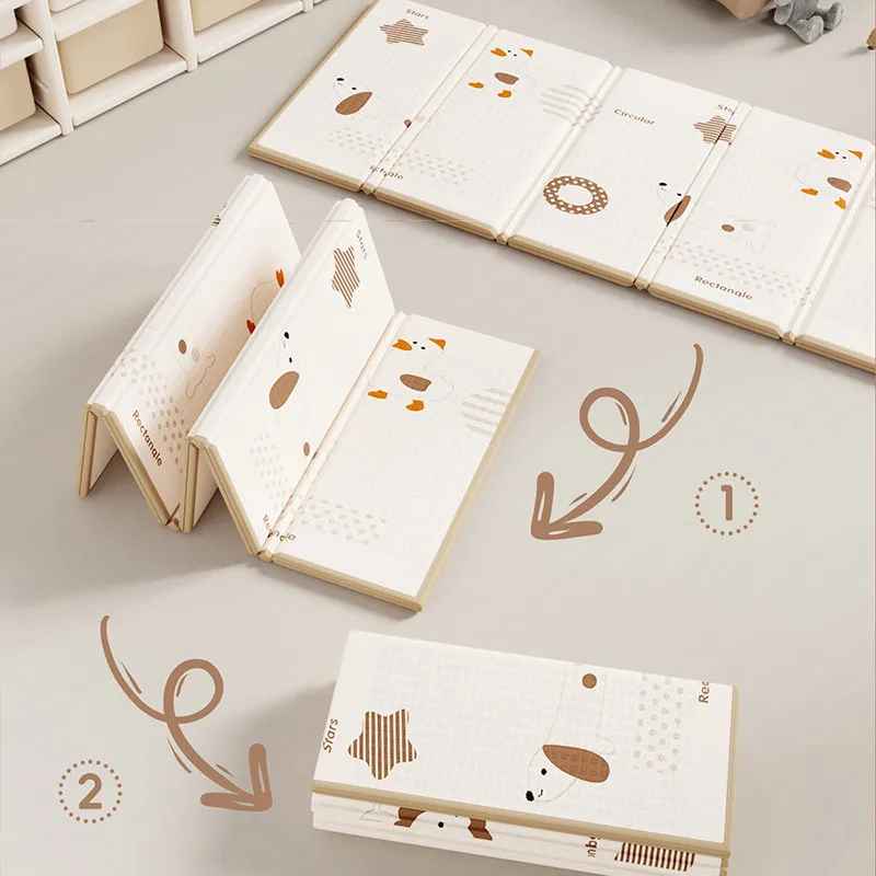 Foldable Baby Play Mat Non-toxic Foam Baby Plyamat 2cm Thick and Extra Large Double-sided Crawling Mat Portable